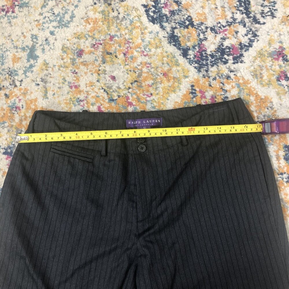 Ralph Lauren Purple Label Y2K Style Flare Pinstriped Office Siren 10 Pants - Picture 7 of 14